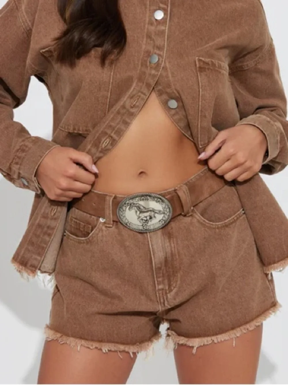 Western Horse Buckle Leather Belt NEW 🏷️